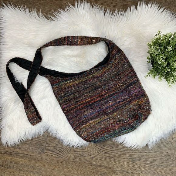 Ganesh Himal Multicolor Hobo Silk Blend Crossbody - Picture 1 of 5